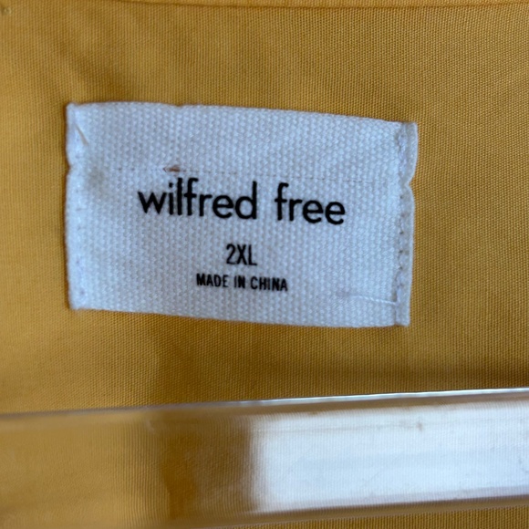 Aritzia Wilfred Free size 2XL long sleeve button up poplin relaxed yellow NEW - Picture 11 of 13